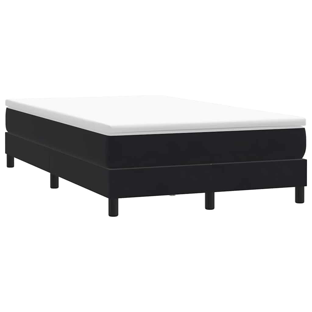 Giroletto a Molle con Materasso Nero 120x210 cm in Velluto