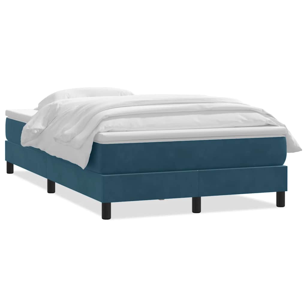 Giroletto a Molle con Materasso Blu Scuro 120x210 cm in Velluto