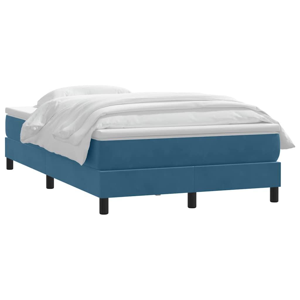 Giroletto a Molle con Materasso Blu Scuro 120x210 cm in Velluto