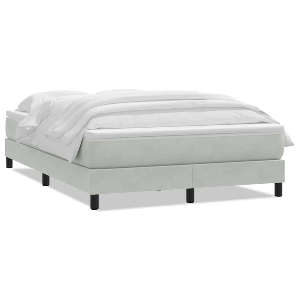 Giroletto a Molle con Materasso Grigio Chiaro 140x210cm Velluto