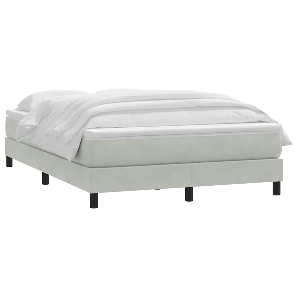 Giroletto a Molle con Materasso Grigio Chiaro 140x210cm Velluto
