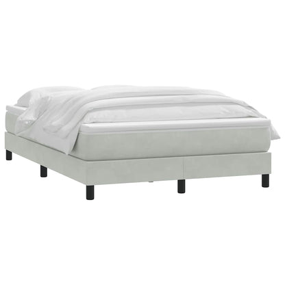 Giroletto a Molle con Materasso Grigio Chiaro 140x210cm Velluto