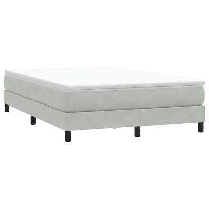 Giroletto a Molle con Materasso Grigio Chiaro 140x210cm Velluto