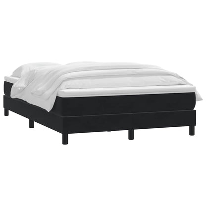 Giroletto a Molle con Materasso Nero 140x210 cm in Velluto