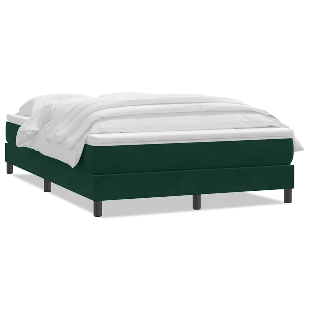 Giroletto a Molle con Materasso Verde Scuro 140x210 cm Velluto