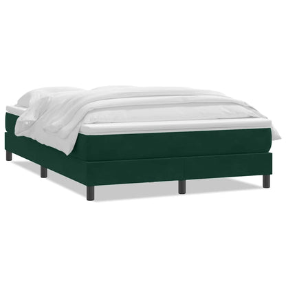 Giroletto a Molle con Materasso Verde Scuro 140x210 cm Velluto