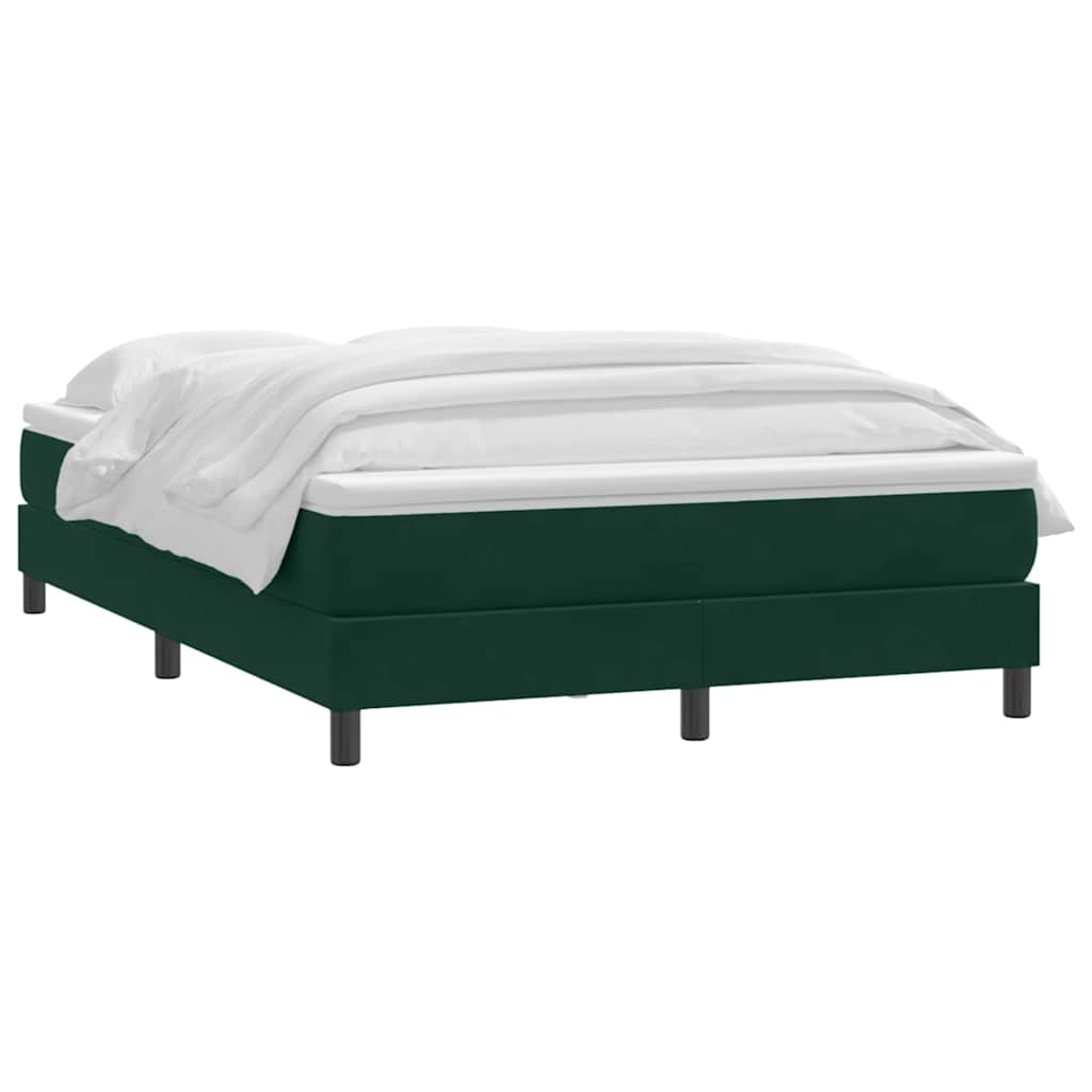 Giroletto a Molle con Materasso Verde Scuro 140x210 cm Velluto
