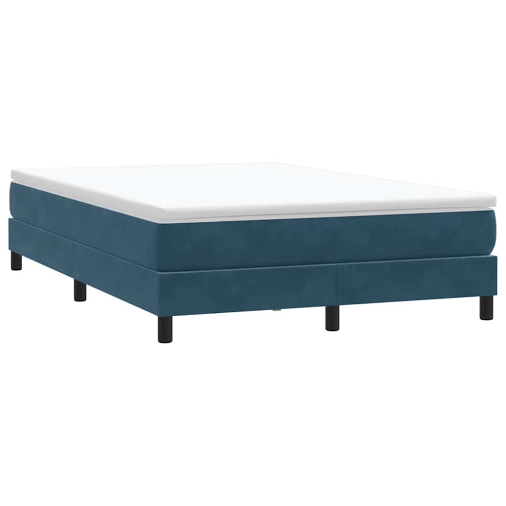 Giroletto a Molle con Materasso Blu Scuro 140x210 cm in Velluto