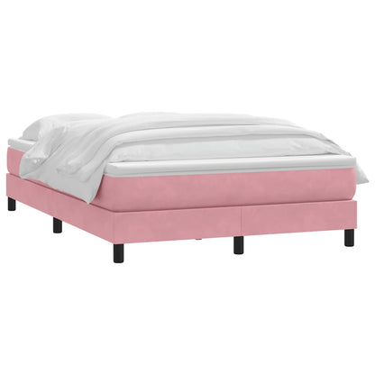 Giroletto a Molle con Materasso Rosa 140x210 cm in Velluto