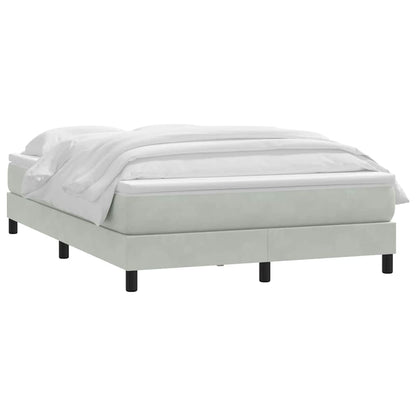 Giroletto a Molle con Materasso Grigio Chiaro 160x210cm Velluto