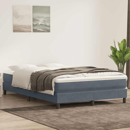 Giroletto a Molle con Materasso Grigio Scuro 160x210 cm Velluto