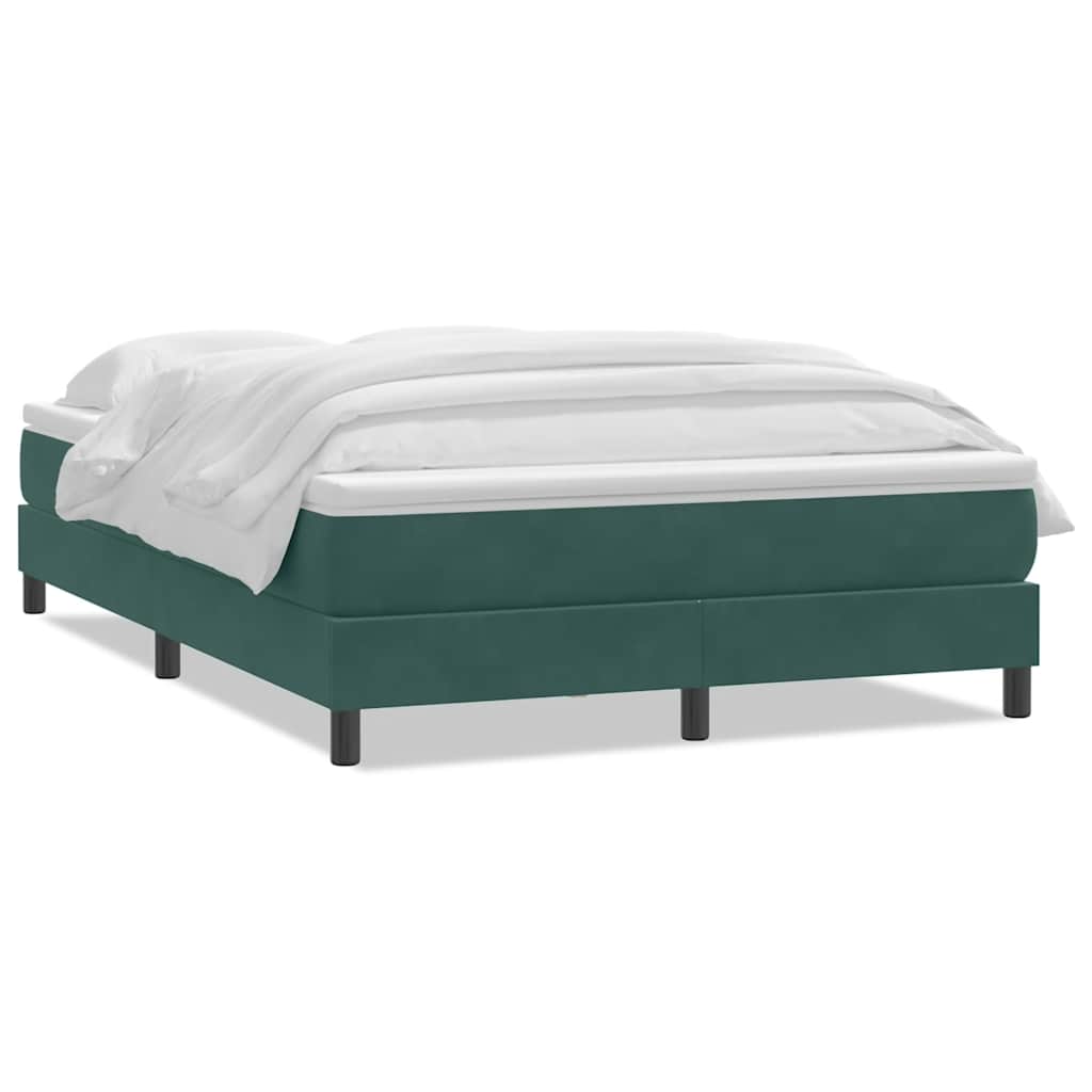 Giroletto a Molle con Materasso Verde Scuro 160x210 cm Velluto