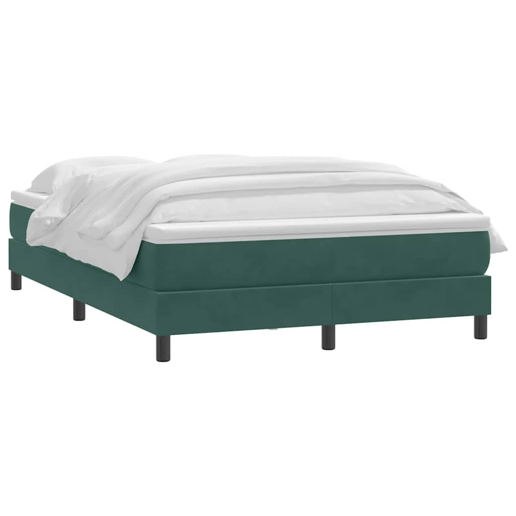 Giroletto a Molle con Materasso Verde Scuro 160x210 cm Velluto