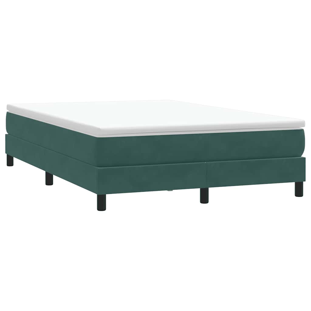 Giroletto a Molle con Materasso Verde Scuro 160x210 cm Velluto