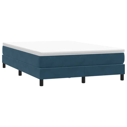 Giroletto a Molle con Materasso Blu Scuro 160x210 cm in Velluto