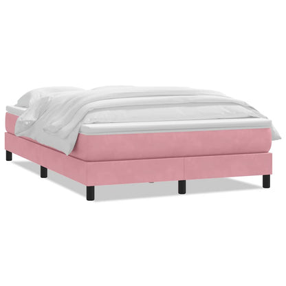 Giroletto a Molle con Materasso Rosa 160x210 cm in Velluto