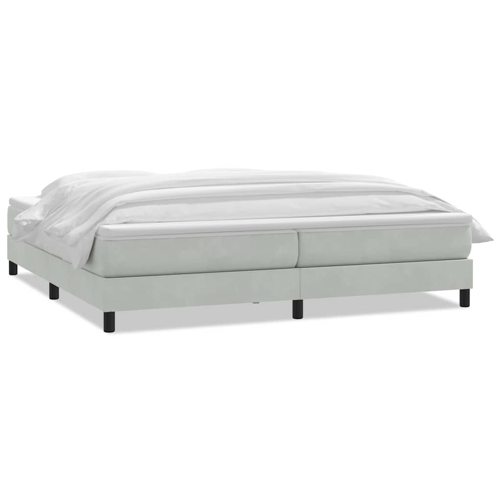 Giroletto a Molle con Materasso Grigio Chiaro 180x210cm Velluto