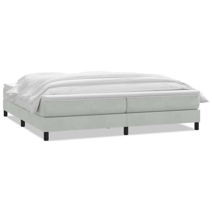 Giroletto a Molle con Materasso Grigio Chiaro 180x210cm Velluto