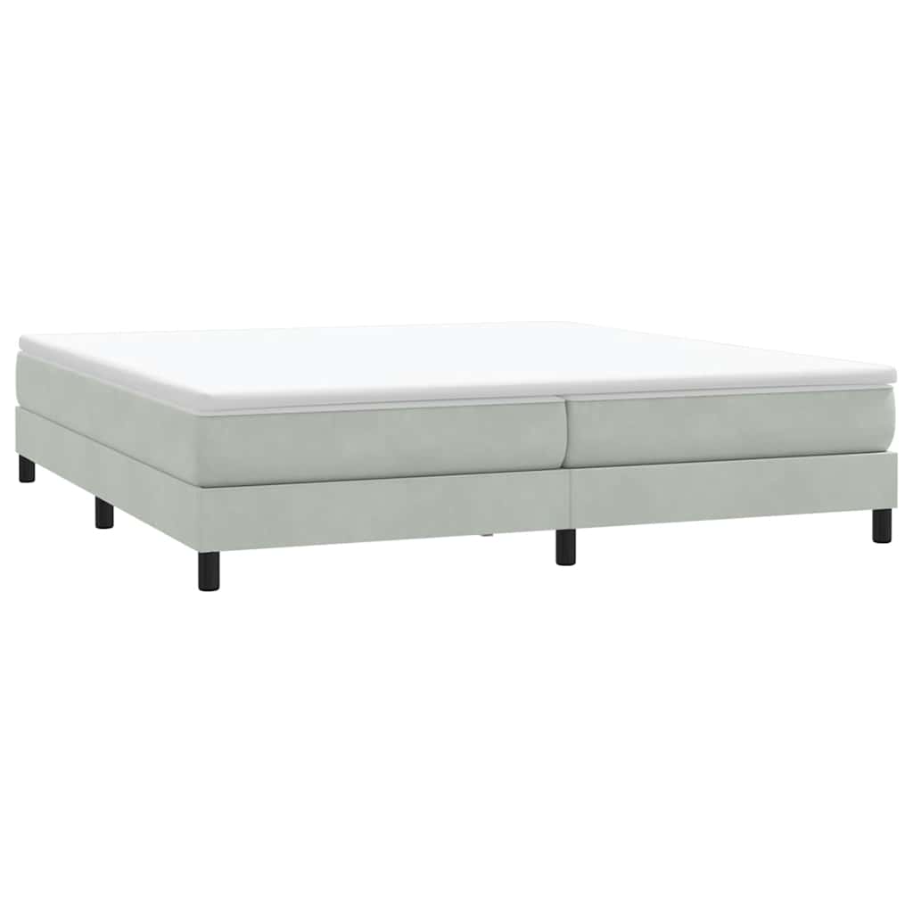 Giroletto a Molle con Materasso Grigio Chiaro 180x210cm Velluto