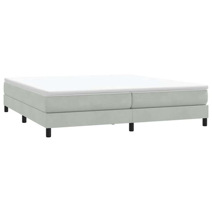 Giroletto a Molle con Materasso Grigio Chiaro 180x210cm Velluto