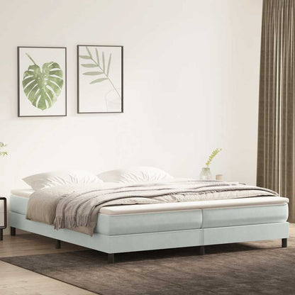 Giroletto a Molle con Materasso Grigio Chiaro 180x210cm Velluto
