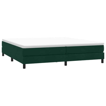 Giroletto a Molle con Materasso Verde Scuro 180x210 cm Velluto
