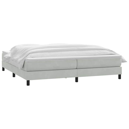 Giroletto a Molle con Materasso Grigio Chiaro 200x210cm Velluto