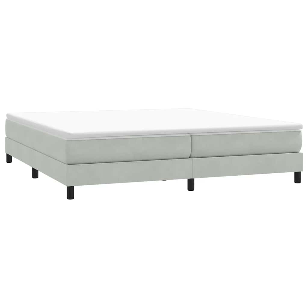 Giroletto a Molle con Materasso Grigio Chiaro 200x210cm Velluto