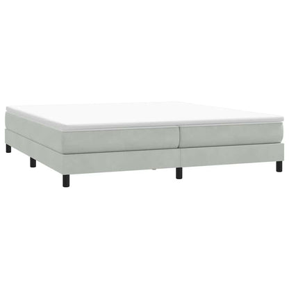 Giroletto a Molle con Materasso Grigio Chiaro 200x210cm Velluto