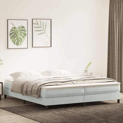 Giroletto a Molle con Materasso Grigio Chiaro 200x210cm Velluto