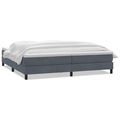 Giroletto a Molle con Materasso Grigio Scuro 200x210 cm Velluto