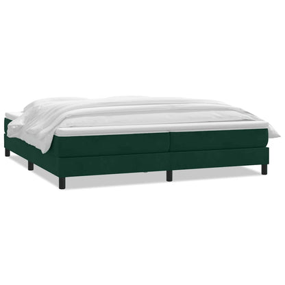 Giroletto a Molle con Materasso Verde Scuro 200x210 cm Velluto