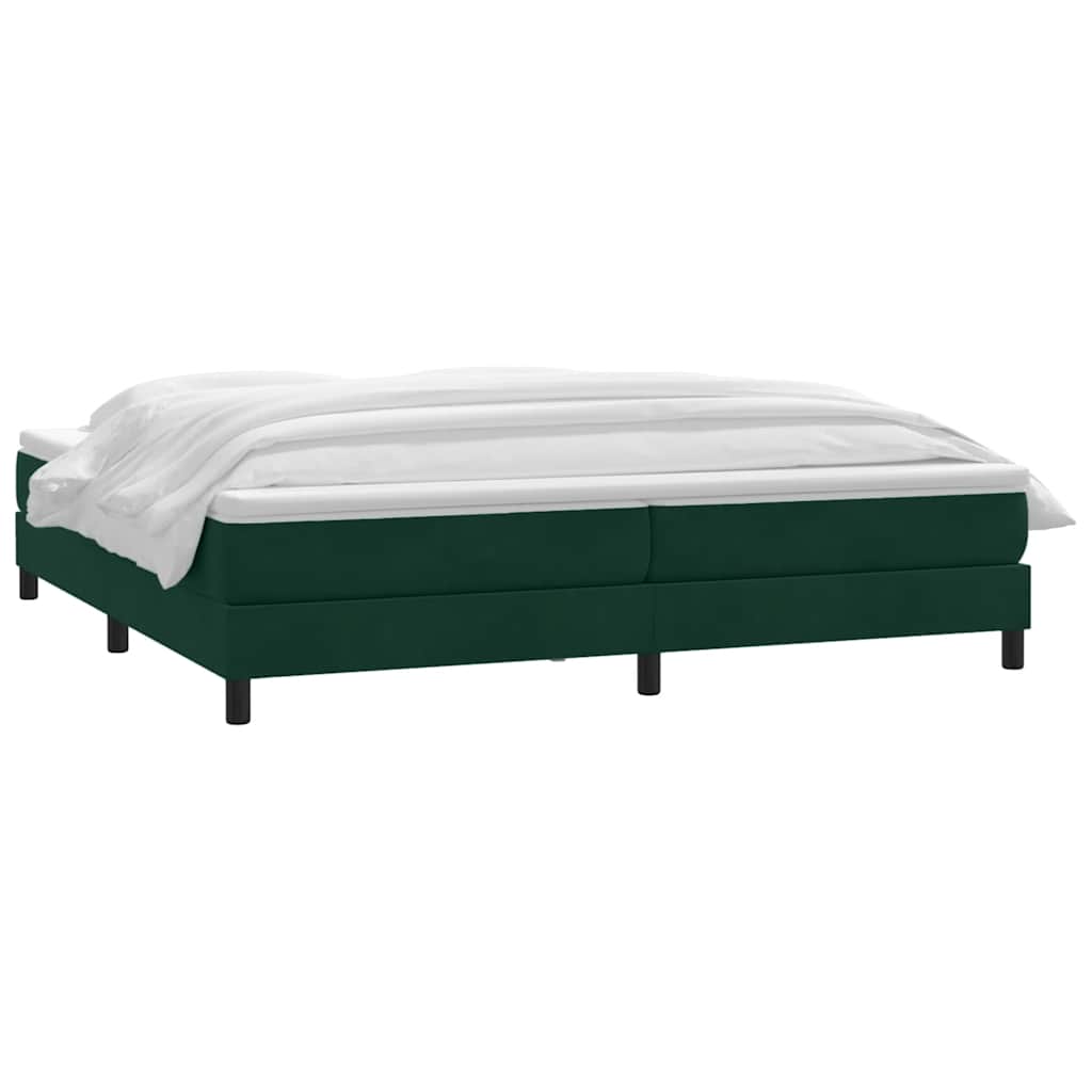 Giroletto a Molle con Materasso Verde Scuro 200x210 cm Velluto