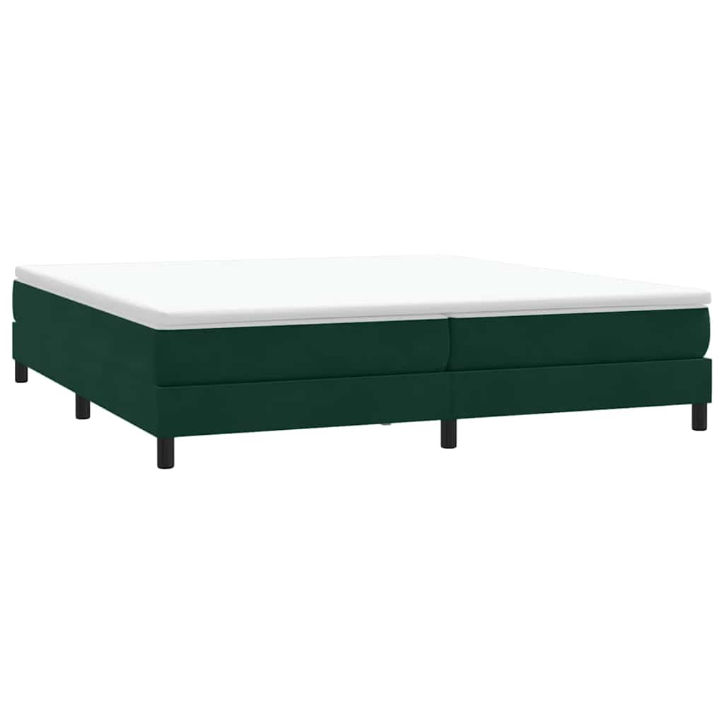Giroletto a Molle con Materasso Verde Scuro 200x210 cm Velluto