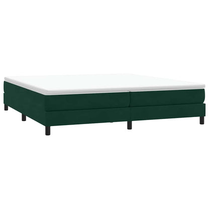 Giroletto a Molle con Materasso Verde Scuro 200x210 cm Velluto