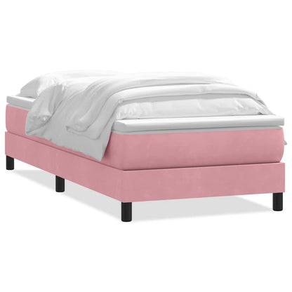 Giroletto a Molle con Materasso Rosa 90x220 cm Velluto