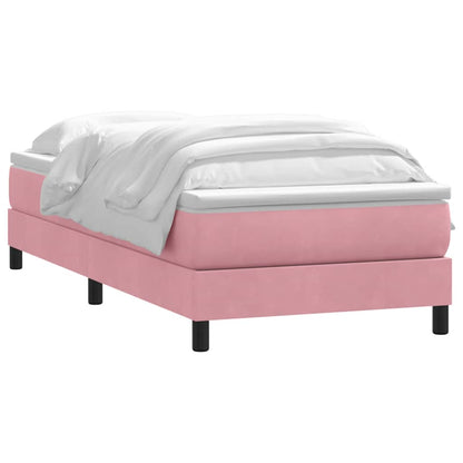 Giroletto a Molle con Materasso Rosa 90x220 cm Velluto