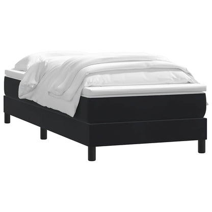 Giroletto a Molle con Materasso Nero 100x220 cm in Velluto