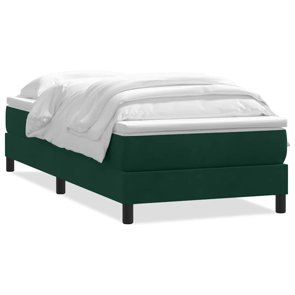 Giroletto a Molle con Materasso Verde Scuro 100x220 cm Velluto