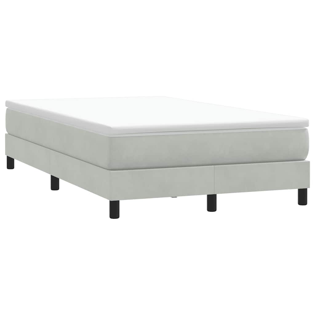 Giroletto a Molle con Materasso Grigio Chiaro 120x220cm Velluto