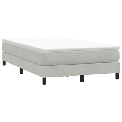 Giroletto a Molle con Materasso Grigio Chiaro 120x220cm Velluto