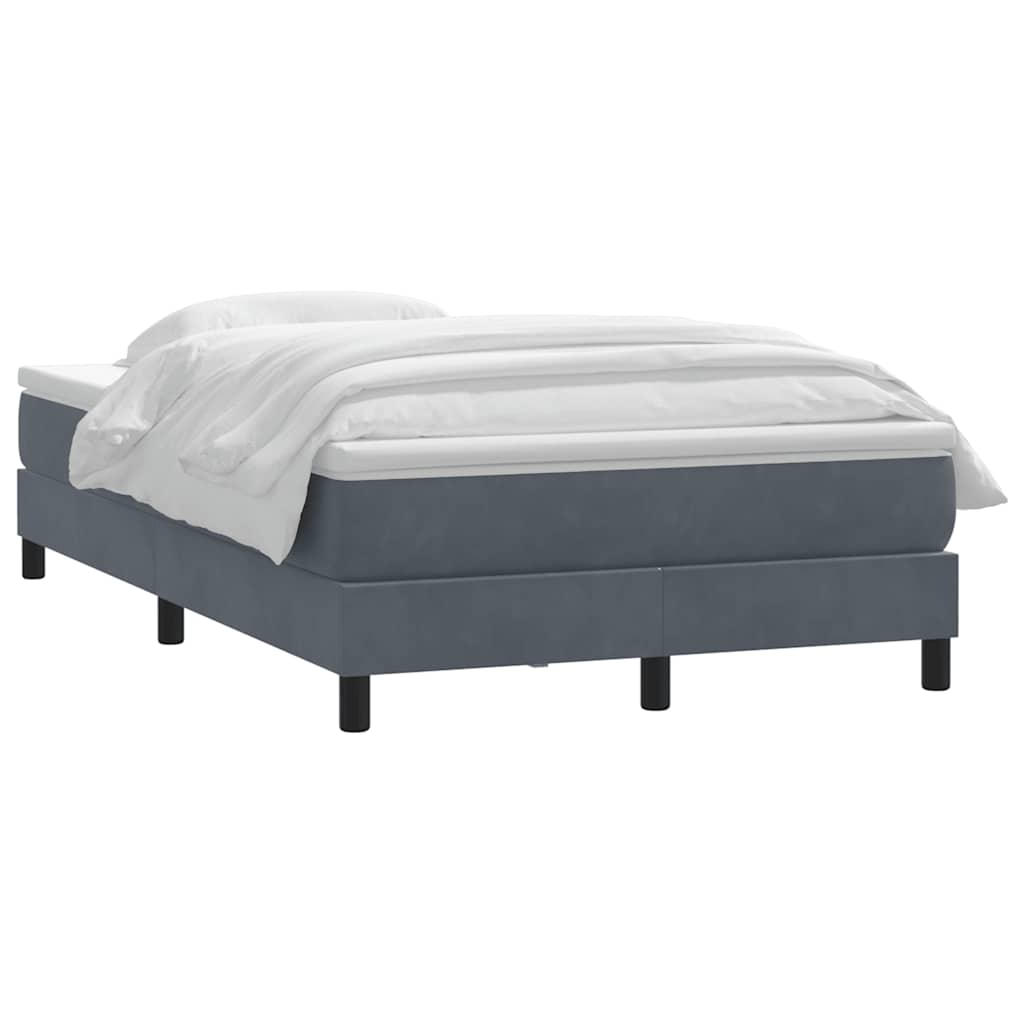 Giroletto a Molle con Materasso Grigio Scuro 120x220 cm Velluto