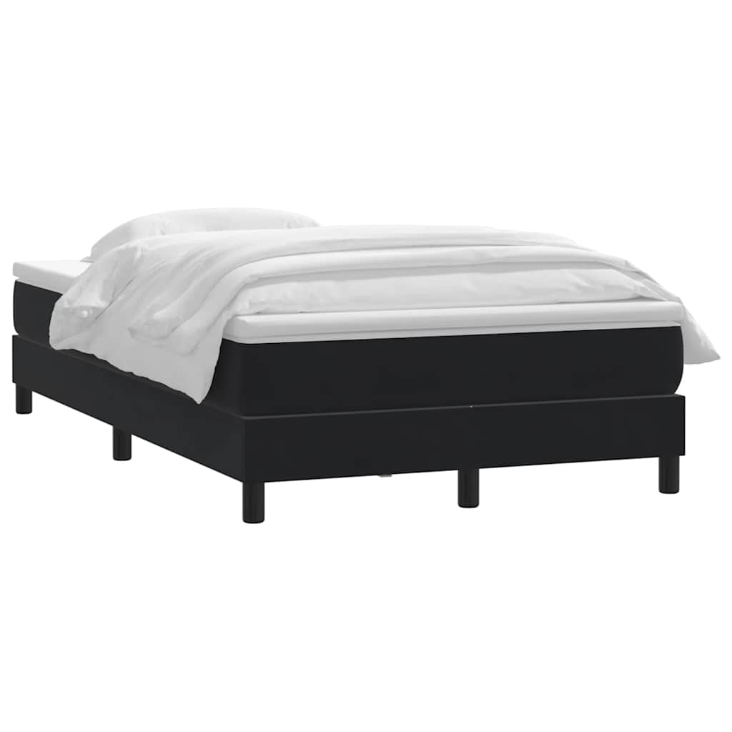 Giroletto a Molle con Materasso Nero 120x220 cm in Velluto