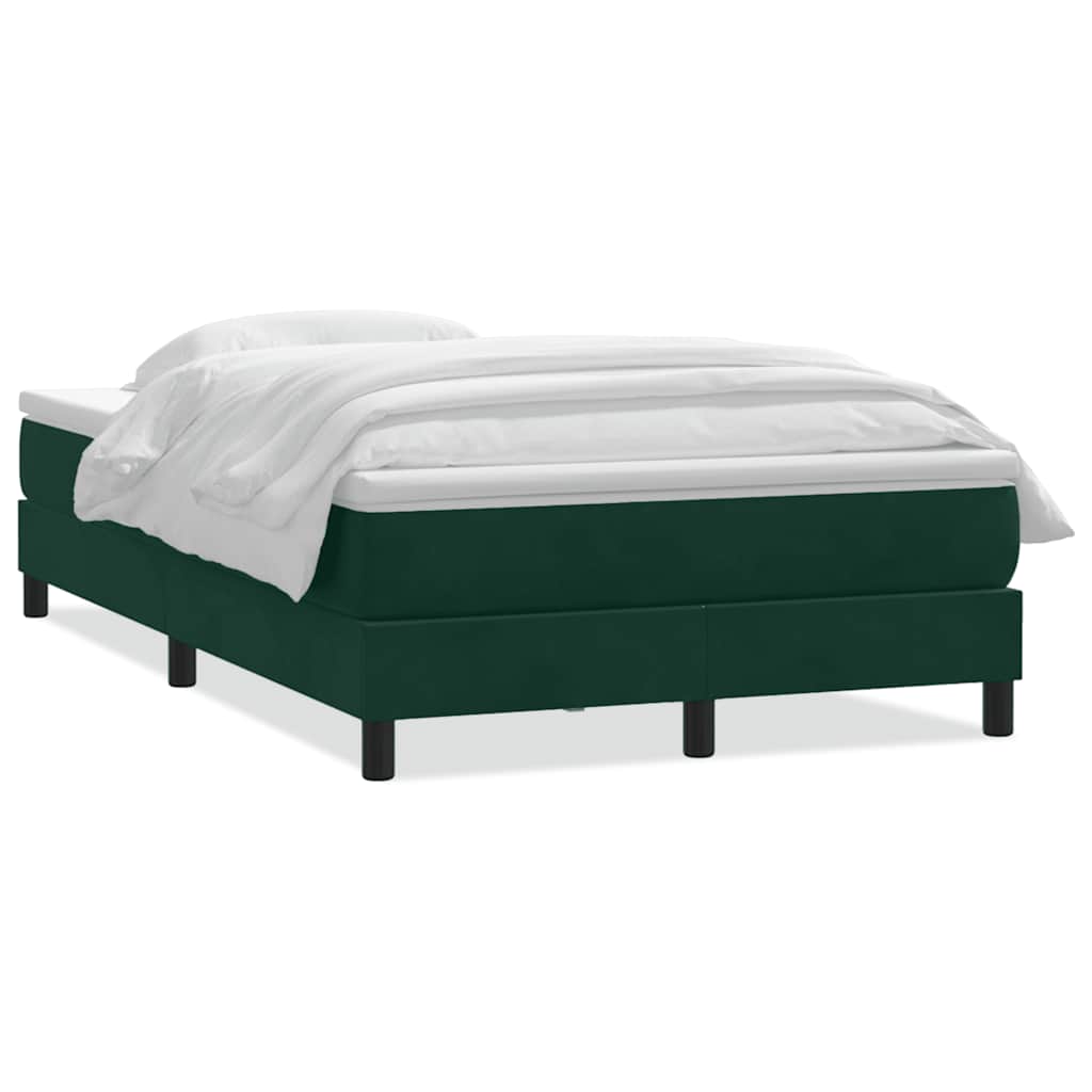 Giroletto a Molle con Materasso Verde Scuro 120x220 cm Velluto