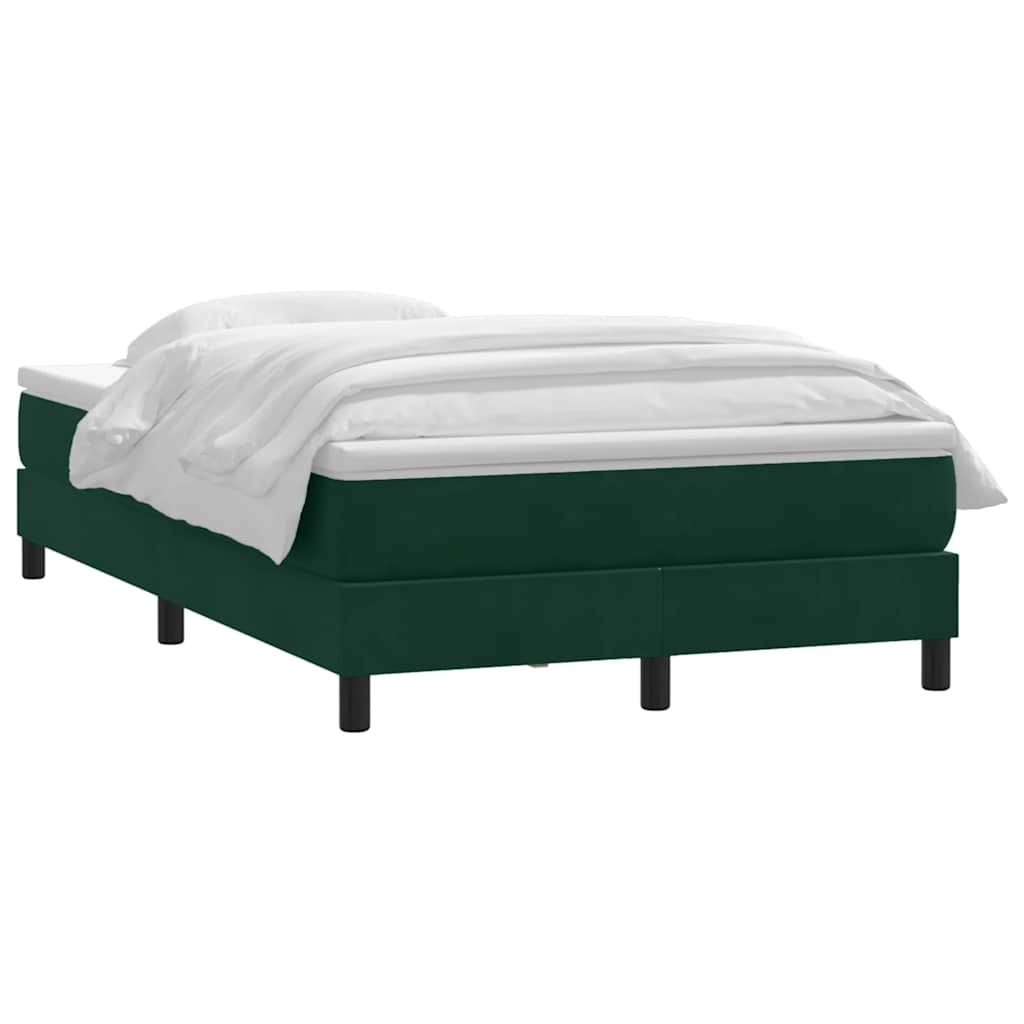 Giroletto a Molle con Materasso Verde Scuro 120x220 cm Velluto