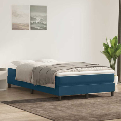 Giroletto a Molle con Materasso Blu Scuro 120x220 cm in Velluto