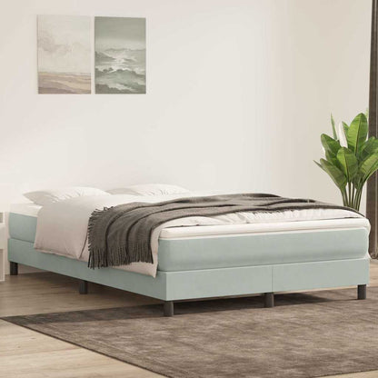 Giroletto a Molle con Materasso Grigio Chiaro 140x220cm Velluto