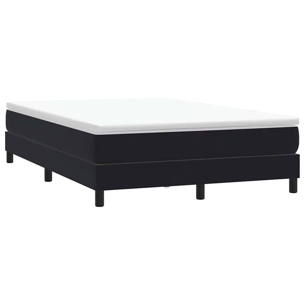 Giroletto a Molle con Materasso Nero 140x220 cm in Velluto