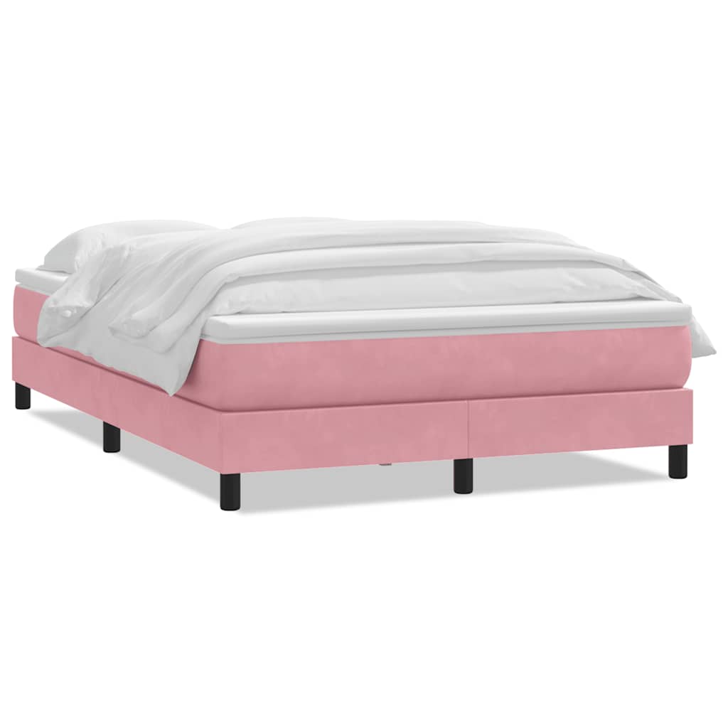 Giroletto a Molle con Materasso Rosa 140x220 cm in Velluto