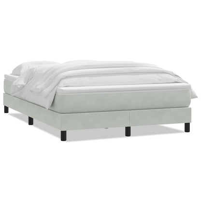 Giroletto a Molle con Materasso Grigio Chiaro 160x220cm Velluto